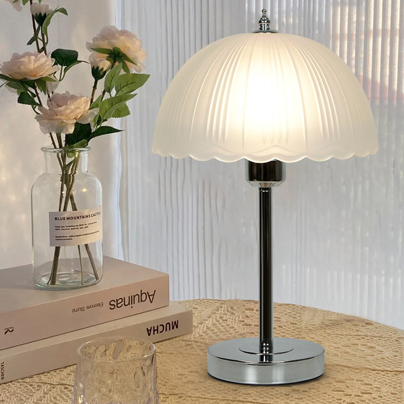 Iron Glass Dome Petal Table Lamp