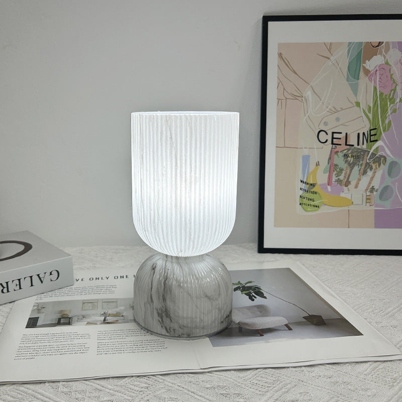 Cylinder Funnel Glass Bedroom Table Lamp