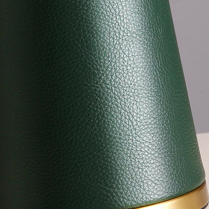 Fabric Cylinder Leather Study Table Lamp