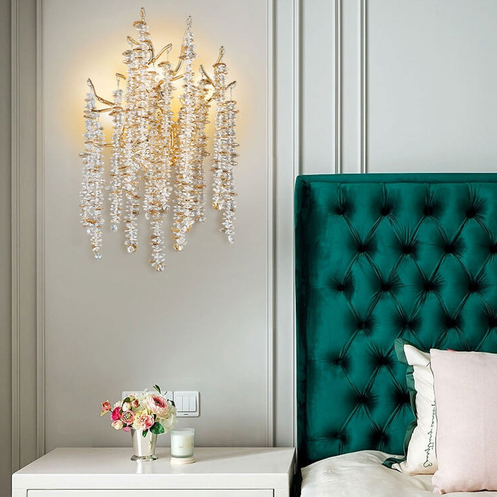 Tree Branch Crystal 3-Light Wall Lamp