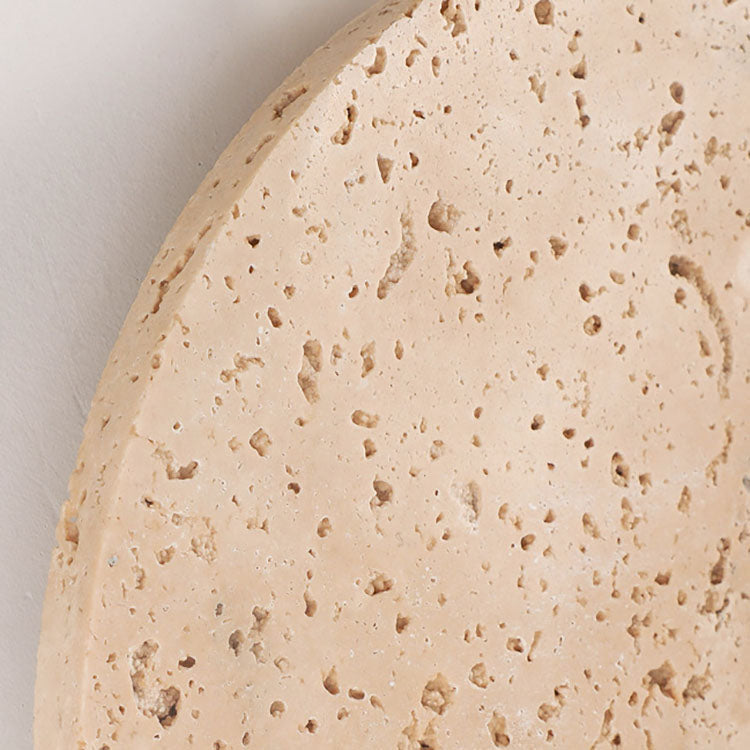 Round Yellow Travertine Bedroom Wall Lamp