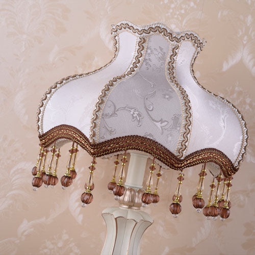 Fabric Cone Tassel Resin Table Lamp
