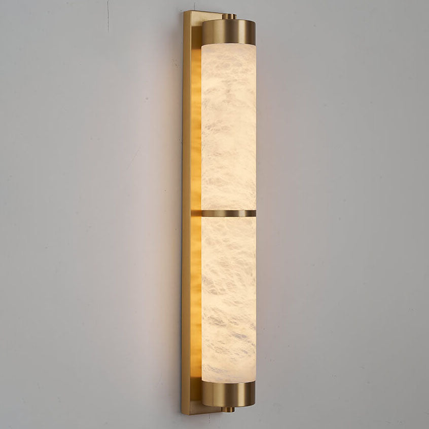 Full Copper Marble Column Wall Lamp