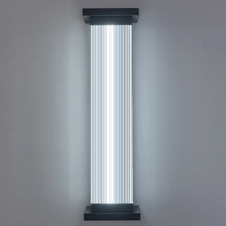 Striped Rectangle Stainless Steel Outdoor Light