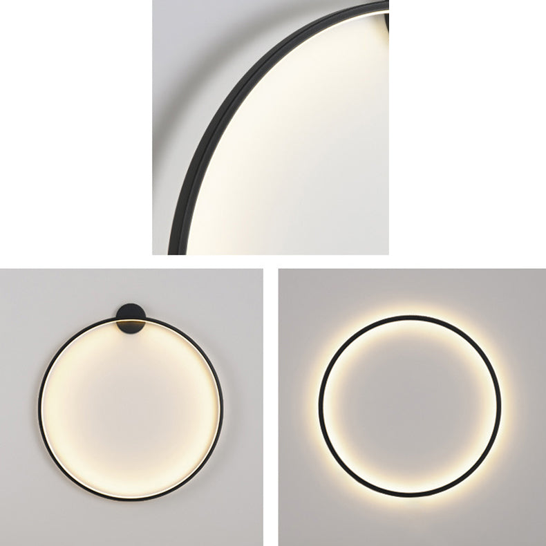 Aluminum Acrylic Round Bedroom Wall Lamp