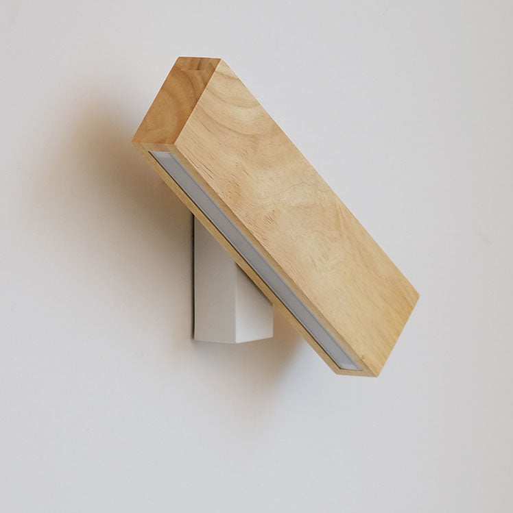 Log Rectangular Flat Rotatable Wall Lamp