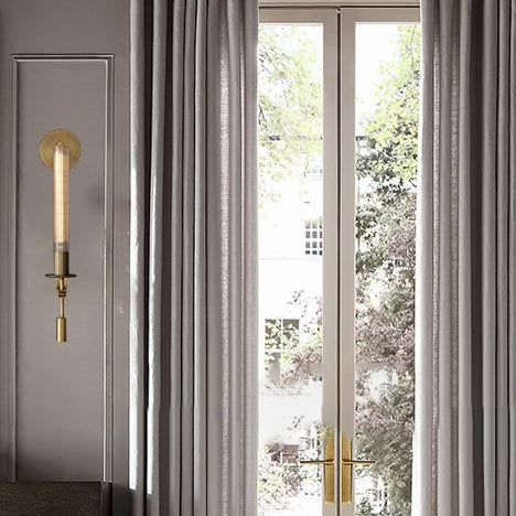 Iron Glass Cylinder Strip Wall Lamp