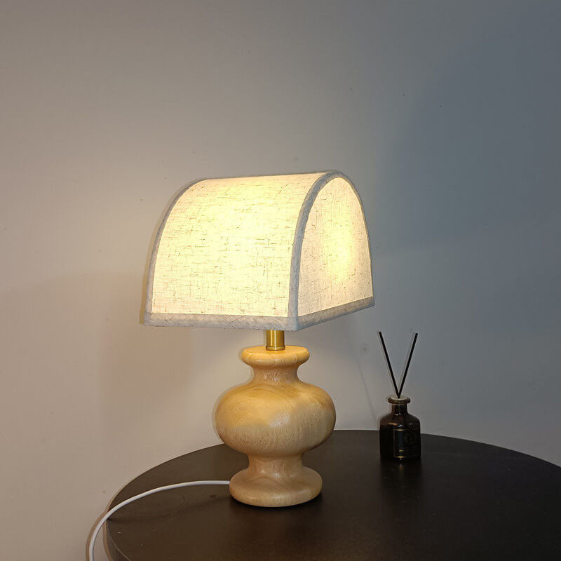 Half-circle Log Cloth Table Lamp