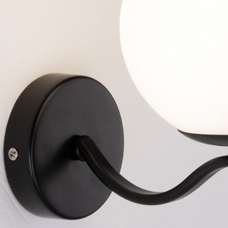 Iron Bracket Spherical Glass Wall Lamp