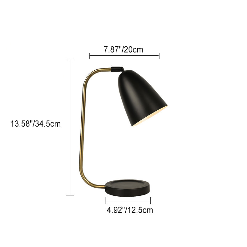 Round Iron Cylinder Bedroom Table Lamp