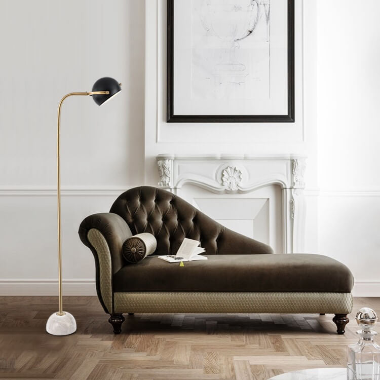 Spherical Metal Marble Angle Floor Lamp