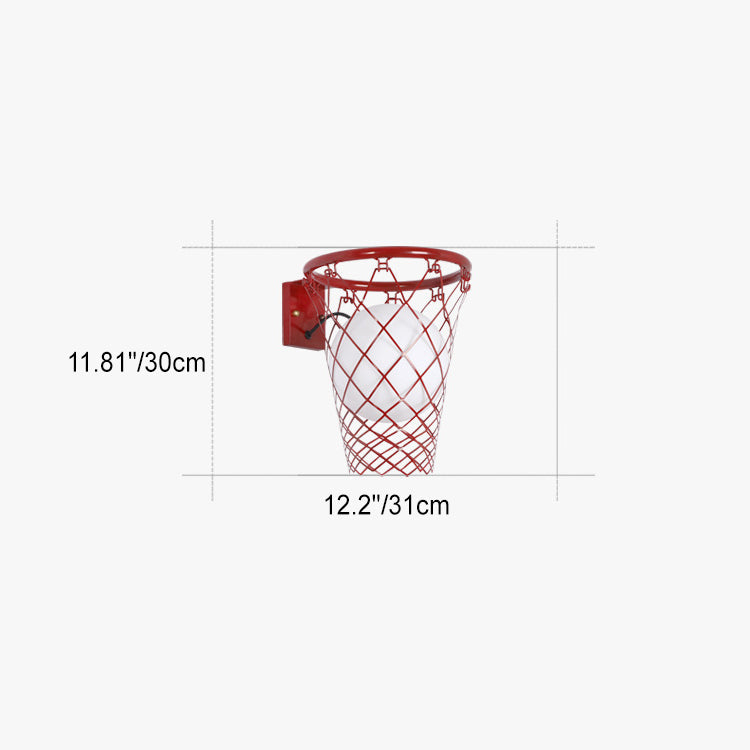 Kids Iron Glass Basketball Wall Lamp