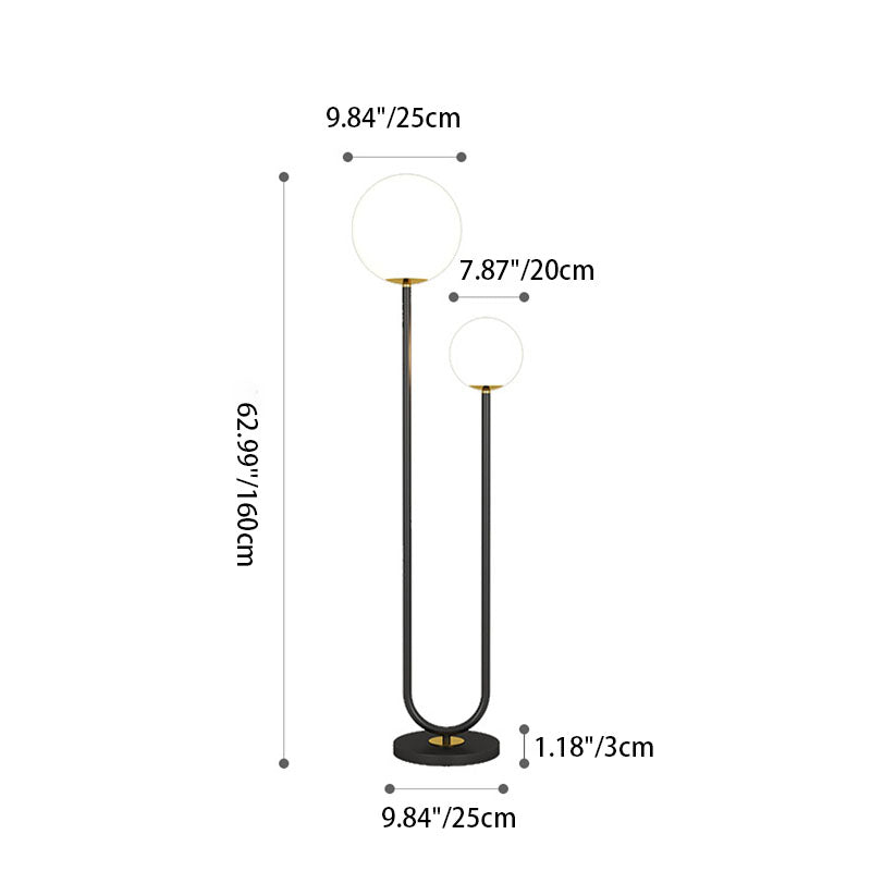 Long Round Ball Iron 2-Light Floor Lamp