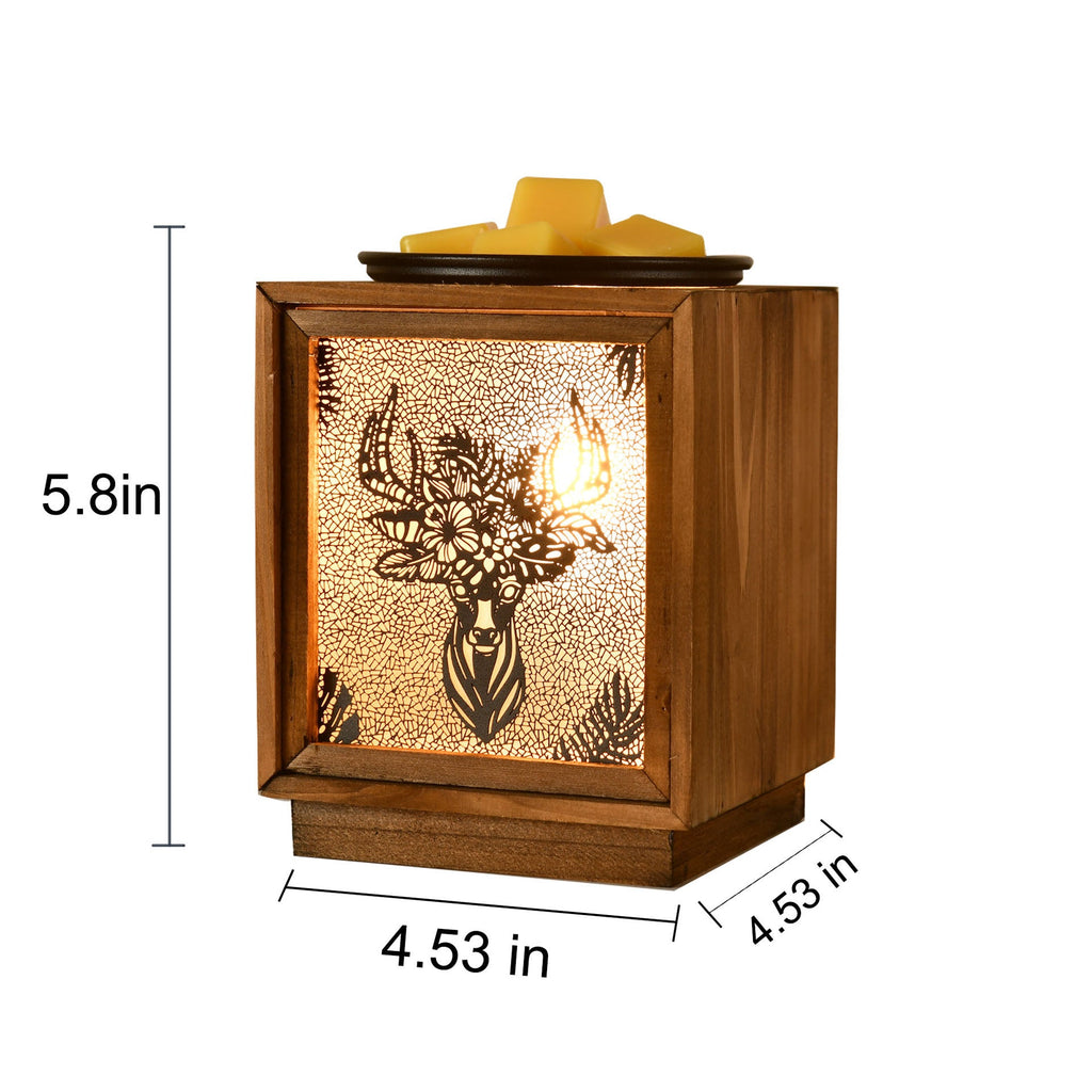 Wood Square Melting Wax Table Lamp