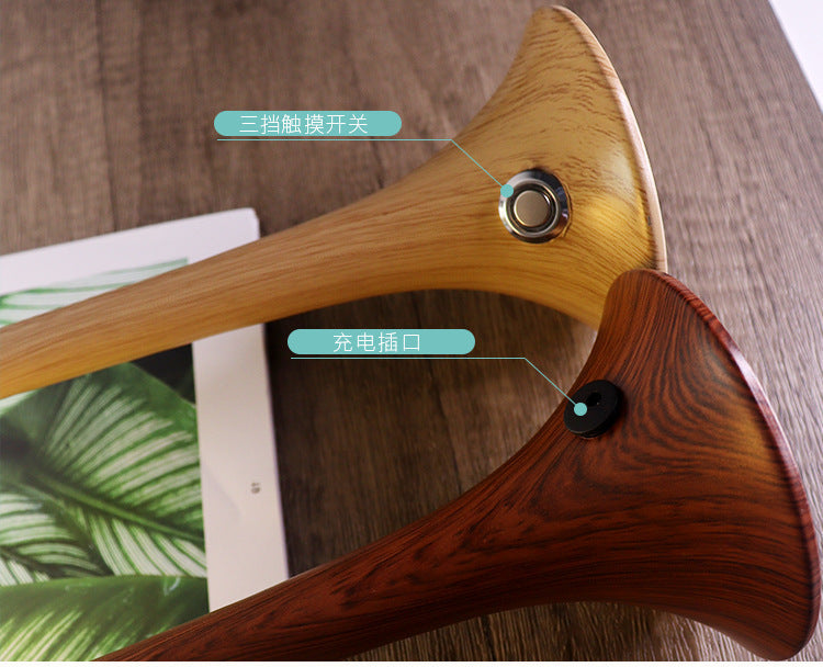 Wood Grain Iron Acrylic Table Lamp