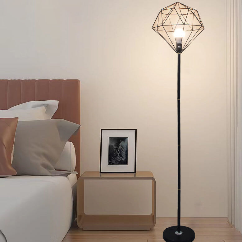 Iron Hollow Diamond Shape Floor Lamp