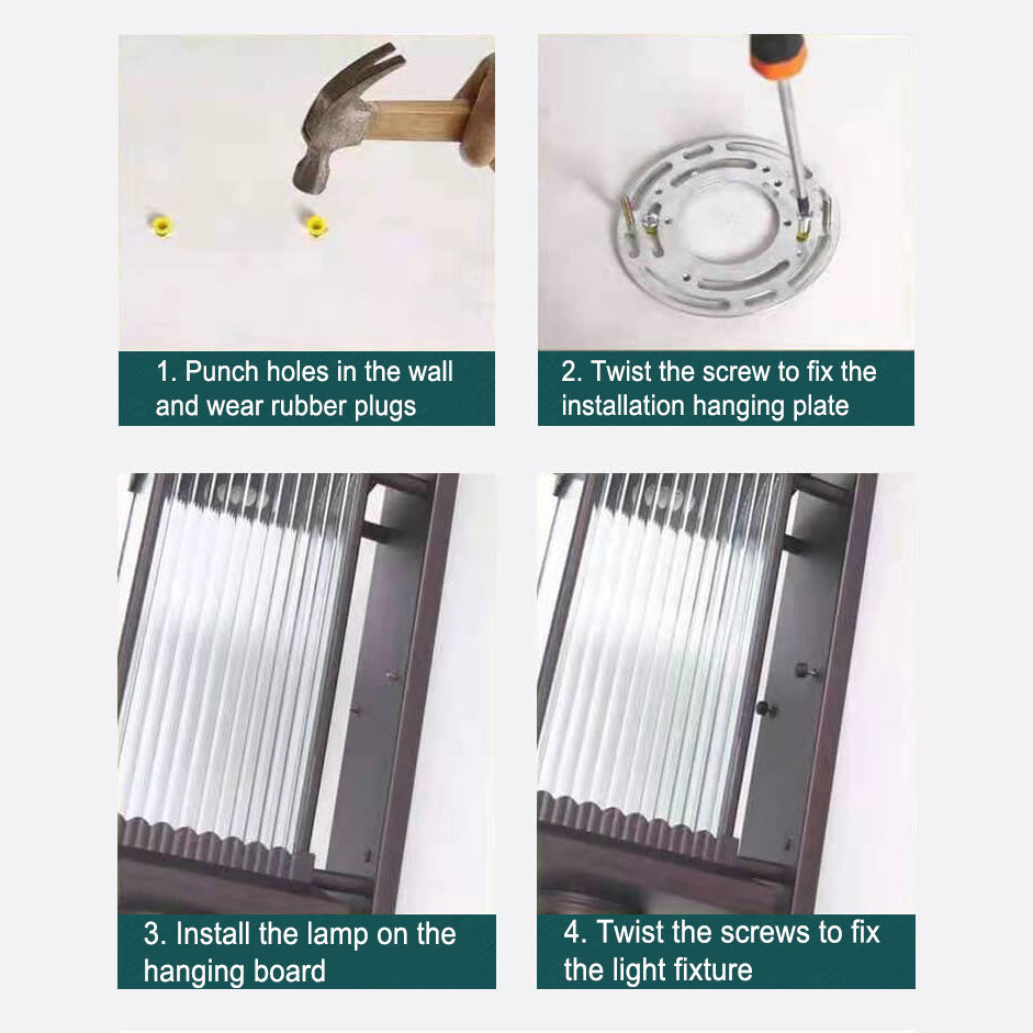 Cylindrical Glass Iron Outdoor Light