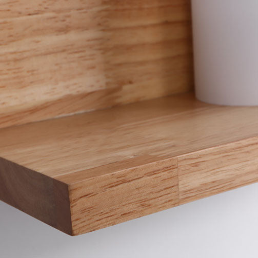 Cylindrical Wooden Glass Wall Lamp