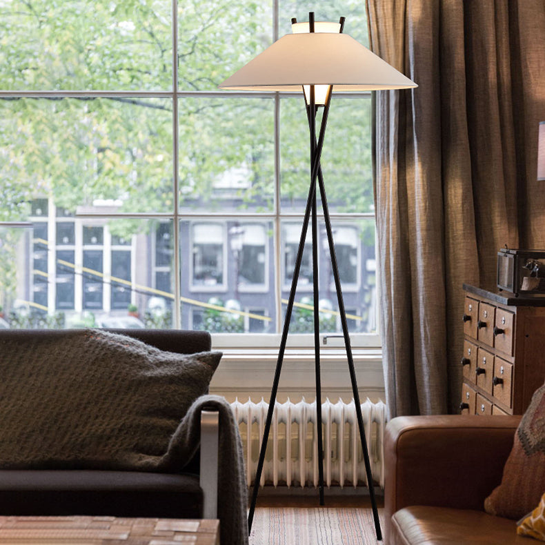 Contemporary Simplicity Semi-tapered Fabric Floor Lamp