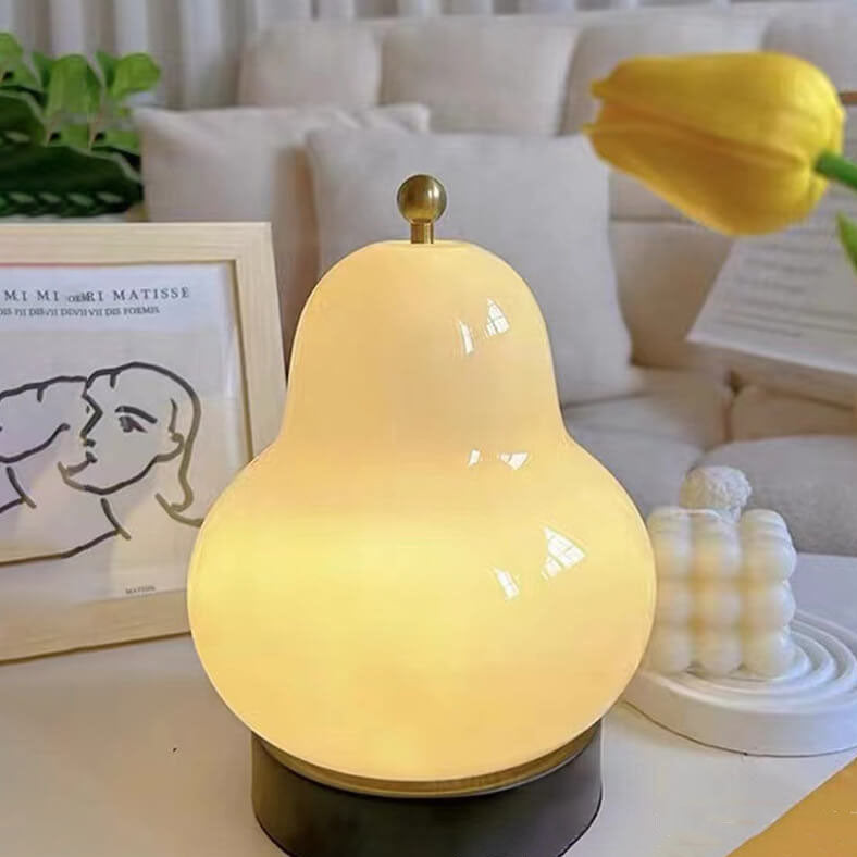 Cream Pear Shape Rechargeable Table Lamp
