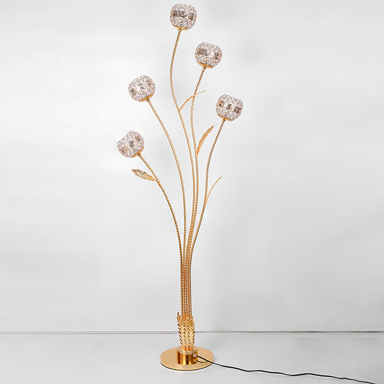 Modern Luxury Leaf Flower 5-Light Floor Lamp