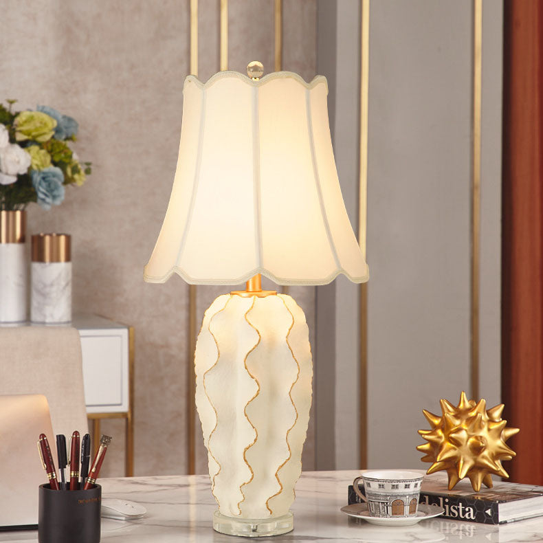 Cloth Crystal Resin Table Lamp