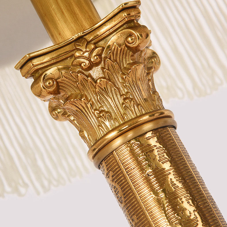 Round Dome Copper Fabric Table Lamp