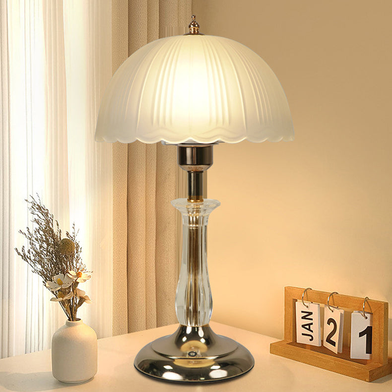 Iron Glass Dome Streak Table Lamp
