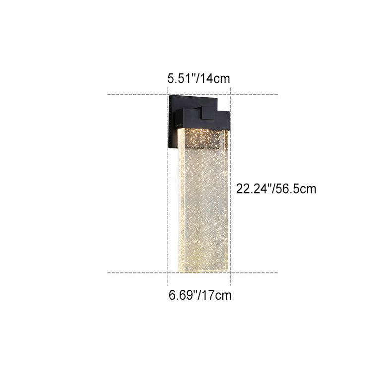 Aluminum Crystal Rectangular Patio Outdoor Light