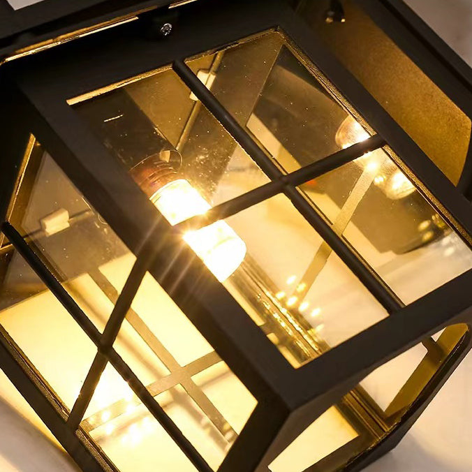 Aluminum Square Glass Patio Outdoor Light