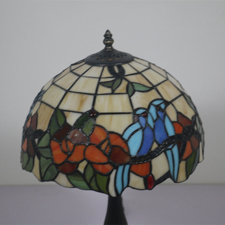 Stained Glass Rose Flower Table Lamp