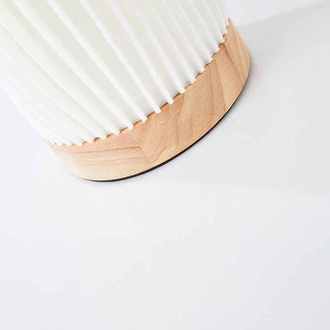 Round Wave Pod Wood Table Lamp