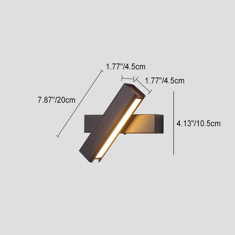 Rectangular Aluminum Iron Wood Wall Lamp