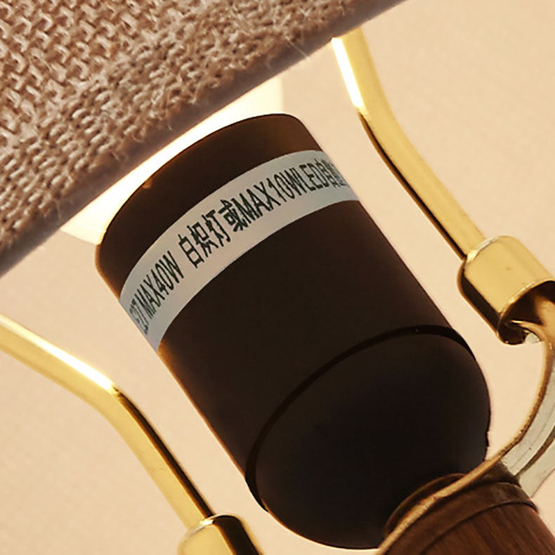 Cylinder Stripe Ceramic Fabric Table Lamp