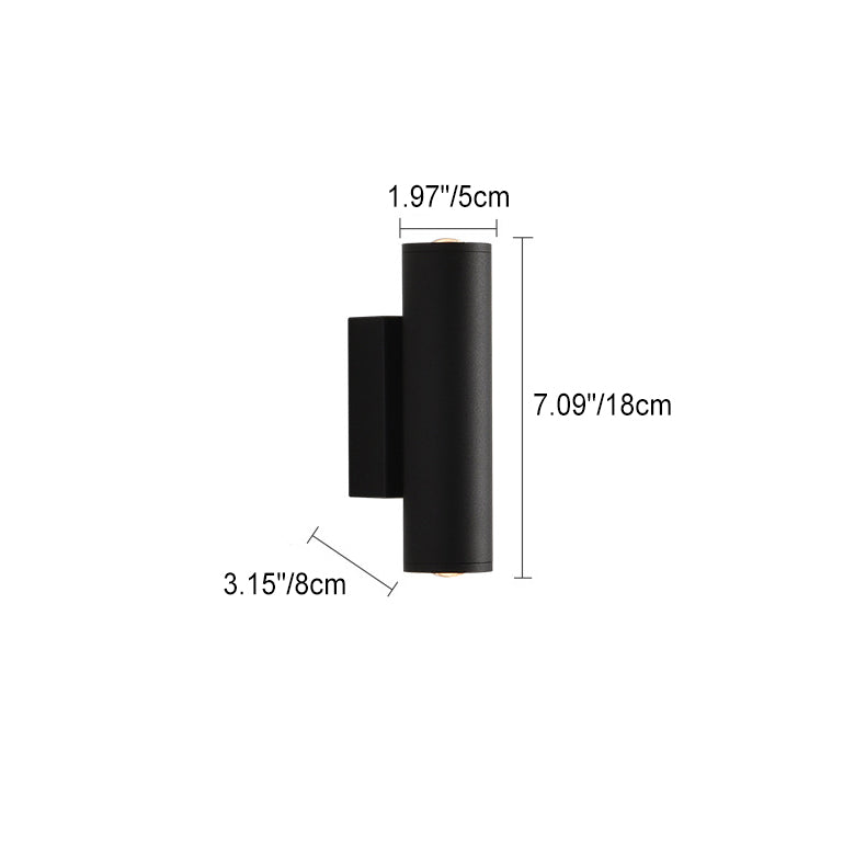 Cylinder Iron Aluminum Bedroom Wall Lamp
