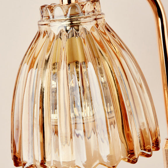 Flower Shaped Glass Iron Table Lamp