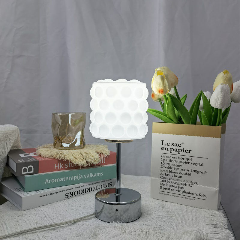 Glass Metal Reading Table Lamp
