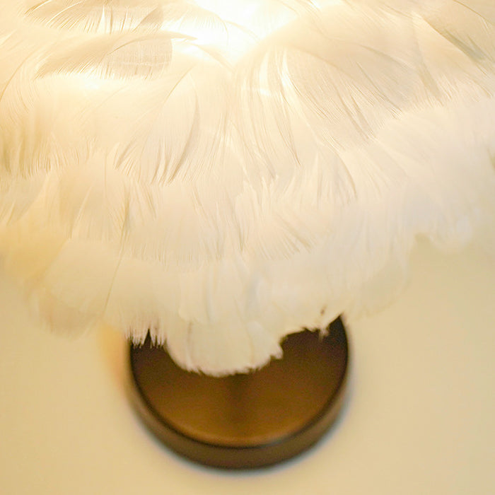 Iron Feather Bedroom Table Lamp
