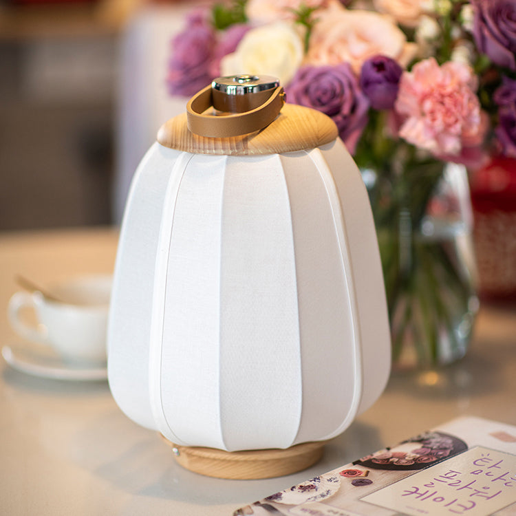 Leather Wood Stainless Steel Table Lamp