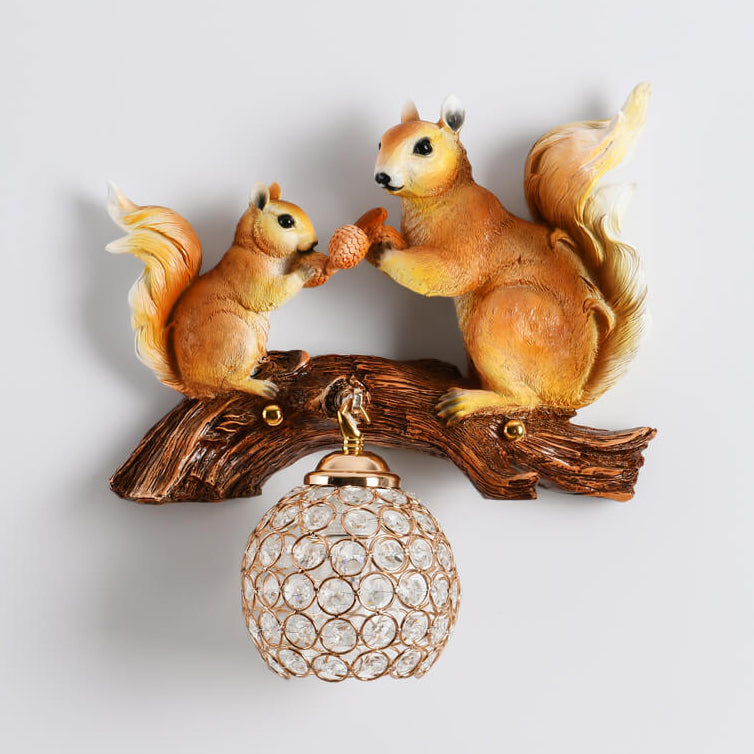 Squirrel Nut Resin Wall Lamp