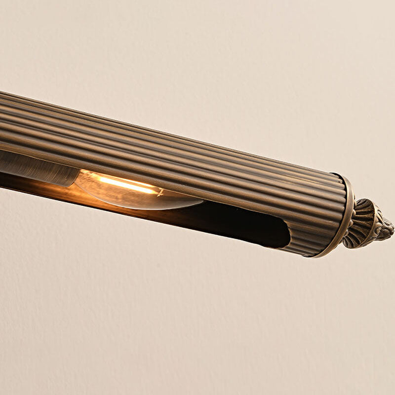 Antique Copper Cylindrical Mirror 2-Light Wall Lamp
