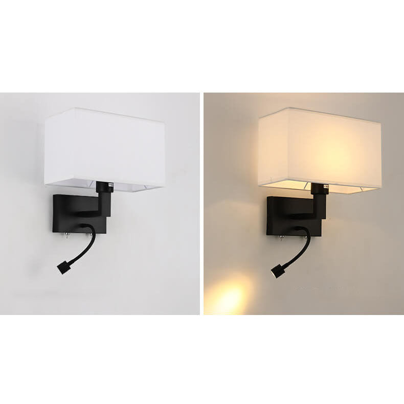 Solid Color Rectangular Iron 2-Light Wall Lamp