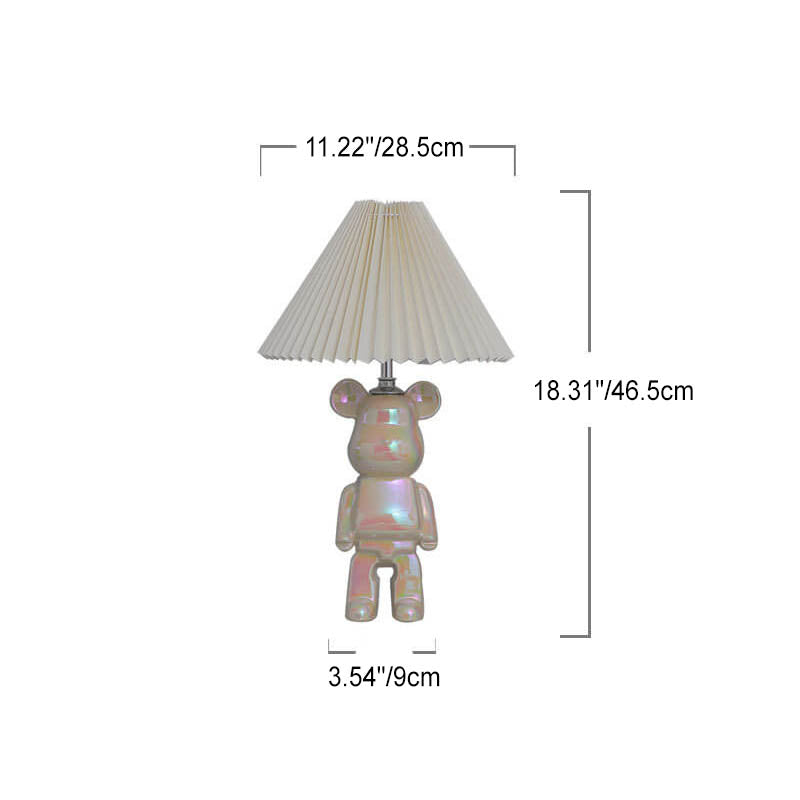 Bear Ceramic Fabric Bedroom Table Lamp
