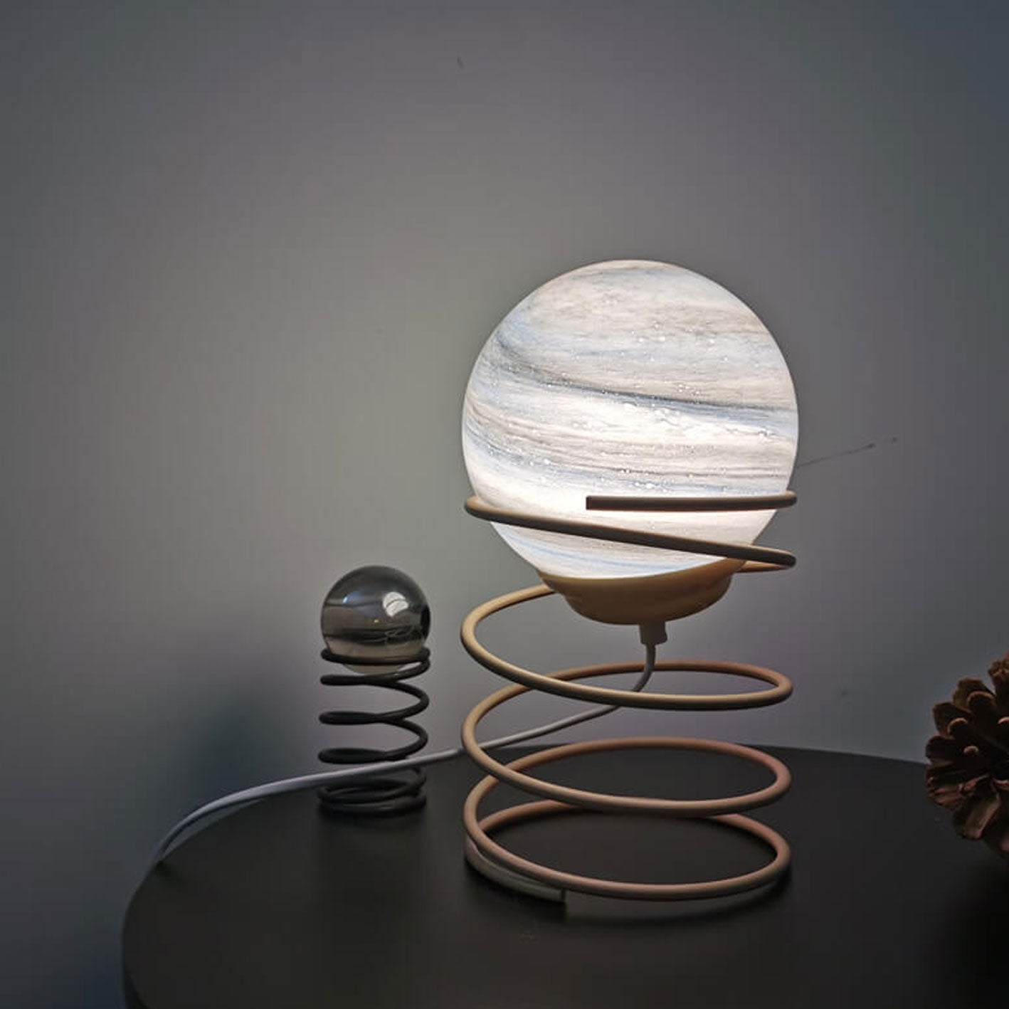 Glass Ball Spring Design Table Lamp