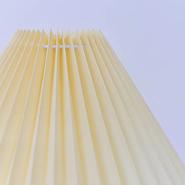 Pleated Wood Ball Table Lamp