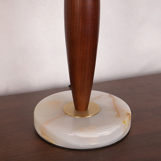 Tapered Marble Solid Wood Table Lamp