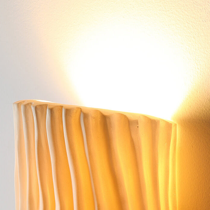 Wavy Textured Resin Semicircle 2-Light Wall Lamp