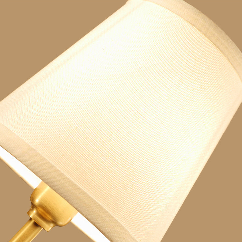 Fabric Copper Bedroom Wall Lamp