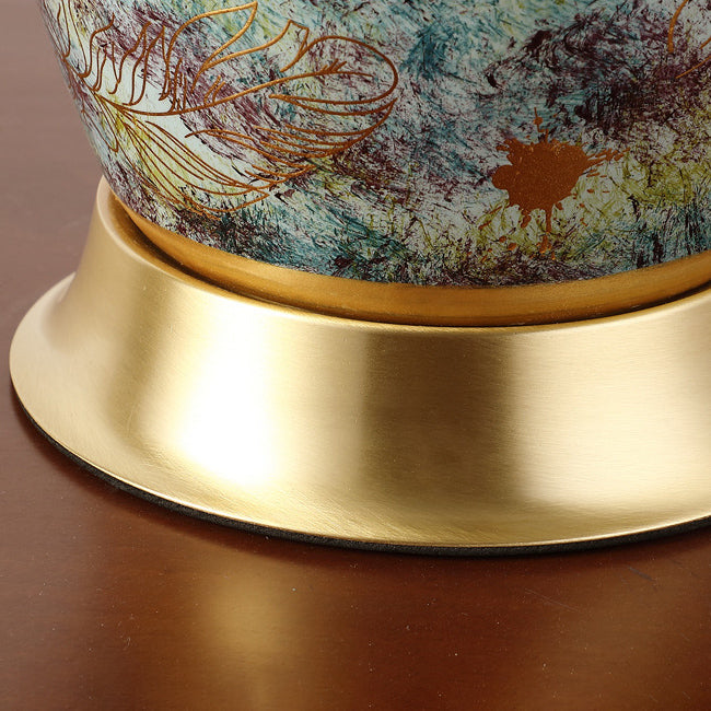 Vase Pleated Octagon Lampshade Table Lamp