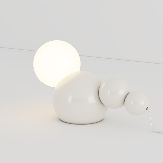 Cream Geometric Iron Globe Table Lamp